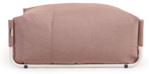 Pouf divano modulare 100% outdoor Square terracotta e alluminio bianco 101 x 101 cm