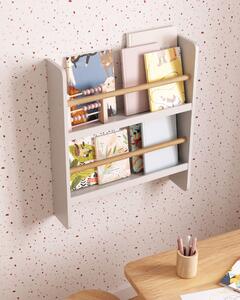 Libreria Gopi in legno massello di pino e finitura naturale bianca 50x60 cm
