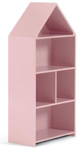 Libreria a casetta per bambini Celeste in MDF rosa 50 x 105 cm