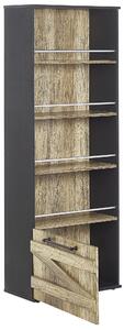 Libreria in legno chiaro e truciolare di color nero 163 cm design rustico soggiorno Beliani
