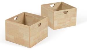 Set Nunila di 2 cassetti per mobile contenitore in legno massello di pino FSC MIX Credit