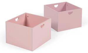 Set 2 cassetti per mobile contenitore Nunila in MDF rosa