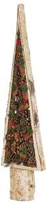 Figura decorativa albero di Natale in legno chiaro 96 cm con pigne rustico Boho Design Beliani