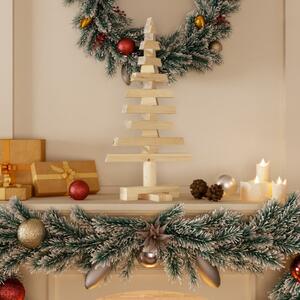 Albero di Natale Decorativo in Legno 60 cm Legno Massello Pino