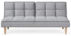 Divano letto grigio chiaro a 3 posti con schienale reclinabile trapuntato Beliani