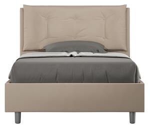 Letto 1 Piazza E Mezzo 120x190 cm Senza Rete Imbottito in Similpelle Annalisa Large Tortora