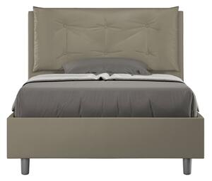 Letto 1 Piazza E Mezzo 120x190 cm Senza Rete Imbottito in Similpelle Annalisa Large Cappuccino