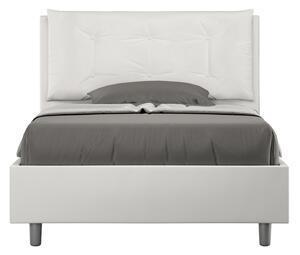 Letto 1 Piazza E Mezzo 120x190 cm Senza Rete Imbottito in Similpelle Annalisa Large Bianco