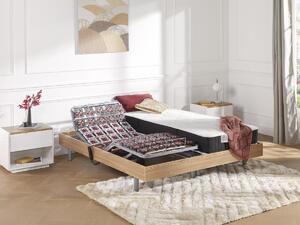 Letto elettrico relax sole sospensioni materasso molle insacchettate e memory - motori OKIN - 2 x 90 x 200 cm - Quercia - PHANES di YSMÉE