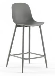 Sgabello in Metallo e Polipropilene Design essenziale FRIDA Dimensioni 47x47x h 91 cm -Peso 5,5 kg cm Stile Moderno colore Grigio chiaro