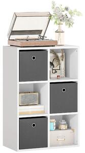 HOMCOM Mobile Multiuso con 6 Scomparti e 3 Cassetti in Tessuto, 53,7x30x79,8 cm, Grigio | Aosom Italy