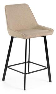Sgabello in Metallo rivestito in con Poggia piedi FOX Dimensioni 44x 50x h 94 cm -Peso 6,5 kg cm tessuto Easy-Clean Beige