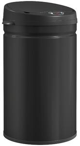 HOMCOM Bidone della Spazzatura da Cucina Automatico 30 L Sensore Infrarossi Chiusura Automatica Antimacchie Acciaio Inox Nero | Aosom Italy