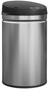 HOMCOM Secchio della Spazzatura Cucina Automatico 30 L Sensore Infrarossi Chiusura Automatica Antimacchia Acciaio Inossidabile Argento | Aosom Italy