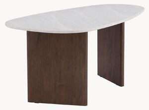 Tavolo ovale in legno e effetto pietra Grönvik, 180 x 75 cm