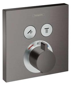 Hansgrohe Shower Select - Miscelatore termostatico ad incasso per 2 utenze, cromo nero spazzolato 15763340