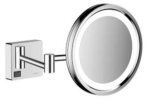 Hansgrohe AddStoris - Specchietto cosmetico a parete con illuminazione LED, cromo 41790000