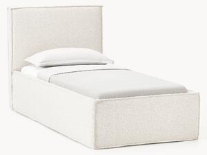 Letto singolo imbottito in bouclé con contenitore Dream