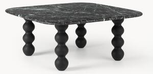 Tavolino da salotto in marmo con gambe in legno di quercia Lyndi