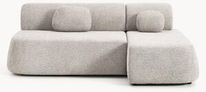 Divano letto angolare in teddy-bouclé con contenitore Pao