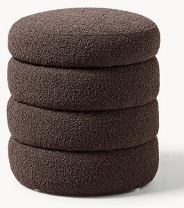 Pouf contenitore imbottito in bouclé Alto
