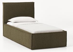 Letto singolo imbottito in bouclé con contenitore Dream