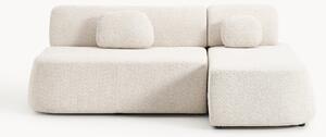 Divano letto angolare in teddy-bouclé con contenitore Pao