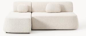 Divano letto angolare in teddy-bouclé con contenitore Pao