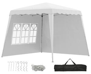 Outsunny Gazebo Pieghevole Giardino, Altezza Regolabile, Struttura Acciaio, Tessuto Oxford, 240x240x250 cm, Facile da Montare|Aosom