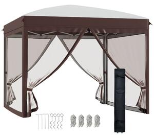 Outsunny Gazebo da Giardino pieghevole con Borsa da Trasporto con Ruote, Altezza Regorabile, Acciaio e Oxford Impermeabile, 3x3m, Crema | Aosom Italy