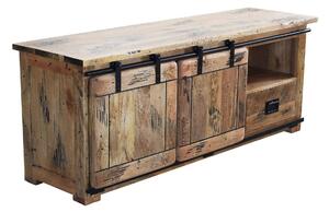 BEILY - porta tv legno di mango con 2 ante scorrevoli