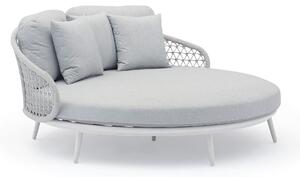 WAVEL - divano da giardino circolare in alluminio con cuscini