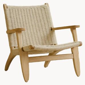 Sedia con braccioli in legno di albero della gomma Lazy