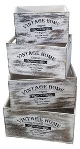 GISELA - set di 4 cassette in legno