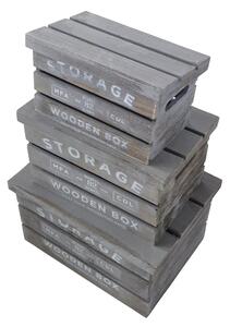 CLARA - set di 3 cassette in legno
