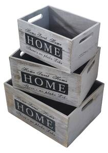 BRIANNA - set di 3 cassette in legno