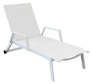 FANDANGO - lettino con struttura in alluminio verniciato bianca o antracite, textilene 2 x 1