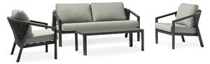 FRIDA - salotto outdoor in alluminio con schienale in corda