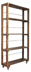 WINKY - mobile in legno riciclato con 5 ripiani su ruote