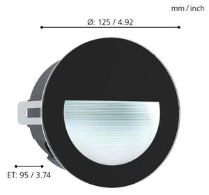 Eglo 99576 - Lampada da incasso LED da esterno ARACENA LED/2,5W/230V IP65 nera