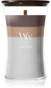 Woodwick Trilogy Radiant Cashmere candela profumata con stoppino in legno 610 g