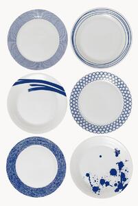 Set di 6 piatti piani in porcellana Pacific Blue