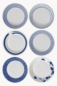 Set di 6 piatti fondi in porcellana Pacific Blue