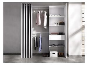 Armadio guardaroba allungabile L.110/160 cm Bianco e Grigio - LAURENT