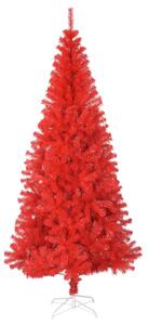 Albero di Natale Artificiale Sottile con Base Rosso 180 cm PVC