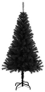 Albero di Natale Artificiale Sottile con Base Nero 150 cm PVC