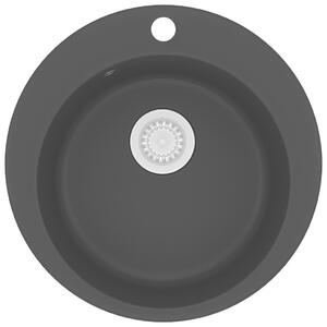 Lavello da Cucina in Granito Vasca Singola Circolare Nero