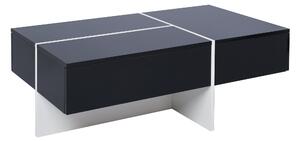 Tavolino da Salotto a Blocchi con Sistema di Illuminazione a LED Controllato tramite App, Bianco e Nero