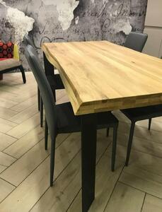 Tavolo da pranzo in legno massello spessore 4 con gambe in metallo 160 x 90