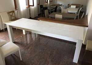 Tavolo da pranzo allungabile in legno rovere spazzolato moderno 140x90